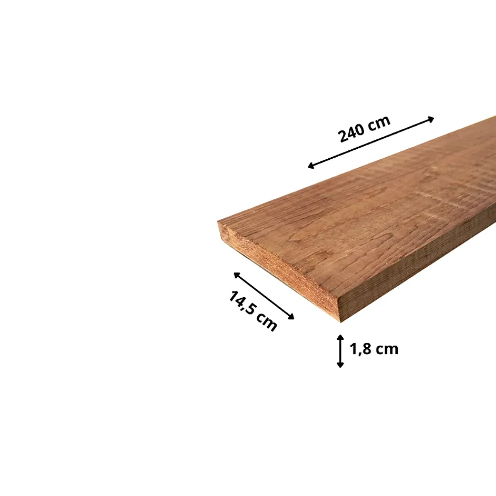 Wood&Sens Planche De Bois<Lot de 3 Planches Rabotées Sapin Traité marron, L.240 x l.14,5 cm x Ep.18 mm