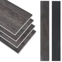 Neu.Holz Lot de 40 planches vinyle SPC Okapirg 8,784 m² 5 mm 122 x 18 cm effet chêne foncé- Dalle Et Lame Pvc