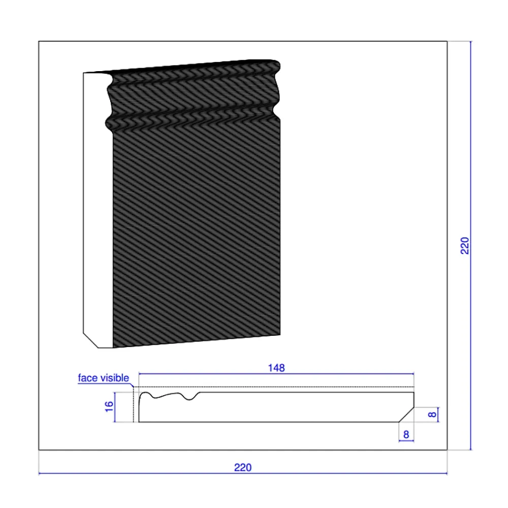 Wood&Sens Lot de 5 Plinthe Plaquées Chêne MDF, L.2,23 m x l.14,8 cm x Ep.16 mm- Plinthe Bois|Plinthe Bois
