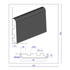 Wood&Sens Lot de 5 Plinthes cache-fils Plaquées Chêne verni MDF, L.2,23 m x l.7,8 cm x Ep.12 mm- Plinthe Bois|Plinthe Bois