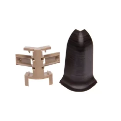 Monmobilierdesign Plinthe Pour Sol En Vinyle Et Pvc<Lot de 10 Plinthes goulotte passe-câble PVC 59 mm - 1,10 m avec angles, raccords et butées Wenge noir