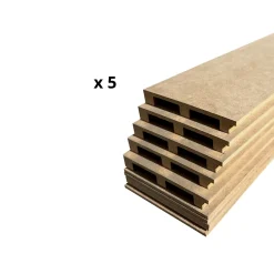 Wood&Sens Plinthe Bois|Plinthe Bois<Lot de 5 Plinthes MDF Passes-câbles à couvercle, L.2,44 m x H.10,8 cm, Ep.18 mm
