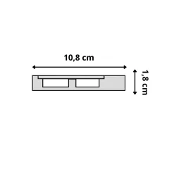 Wood&Sens Plinthe Bois|Plinthe Bois<Lot de 5 Plinthes MDF Passes-câbles à couvercle AV, L.2,44 m x H.10,8 cm, Ep.18 mm