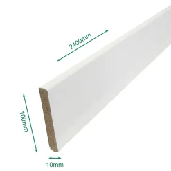 Forestea Moulure<Lot de 5 Plinthes MDF prépeinte blanc 2400 x 100 x 10 mm