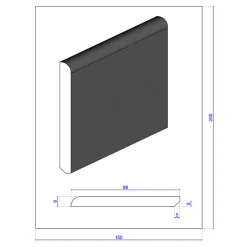 Wood&Sens Plinthe Bois|Plinthe Bois<Lot de 10 Plinthes Plaquées Chêne MDF Arrondi, L.2,23 m x l.9,8 cm x Ep.9 mm