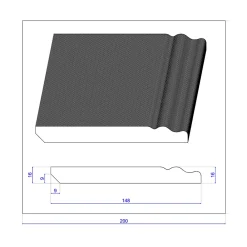 Wood&Sens Lot de 5 Plinthes Style Prépeint MDF, L.2,44 m x l.14,8 cm x Ep.16 mm- Plinthe Bois|Plinthe Bois
