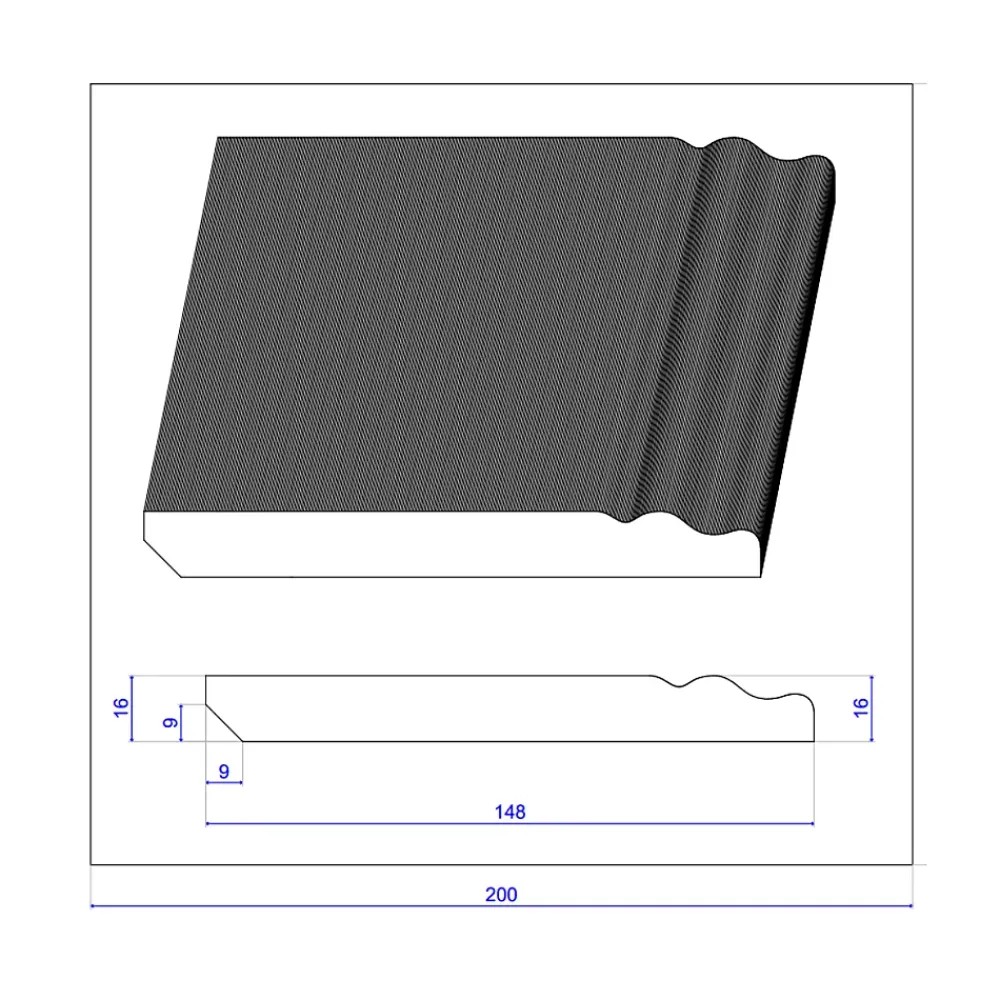 Wood&Sens Lot de 5 Plinthes Style Prépeint MDF, L.2,44 m x l.14,8 cm x Ep.16 mm- Plinthe Bois|Plinthe Bois