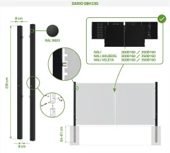Casanoov Accesoire Pour Volet<Lot de 2 poteaux en fer DARIO 8x8cm H.230cm Noir Mat