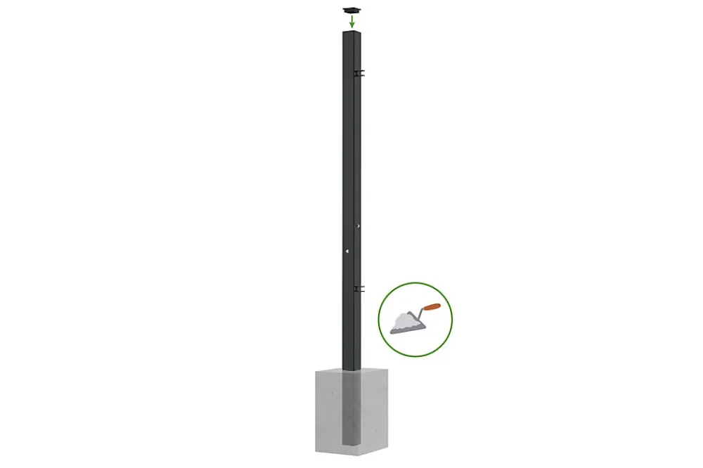 Casanoov Accesoire Pour Volet<Lot de 2 poteaux en fer DARIO 8x8cm H.230cm Noir Mat