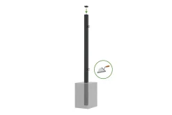 Casanoov Lot de 2 poteaux en fer DARIO 6x6cm H.170cm Noir Mat- Accesoire Pour Volet