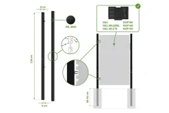 Casanoov Lot de 2 poteaux en fer DARIO 6x6cm H.230cm Noir Mat- Accesoire Pour Volet