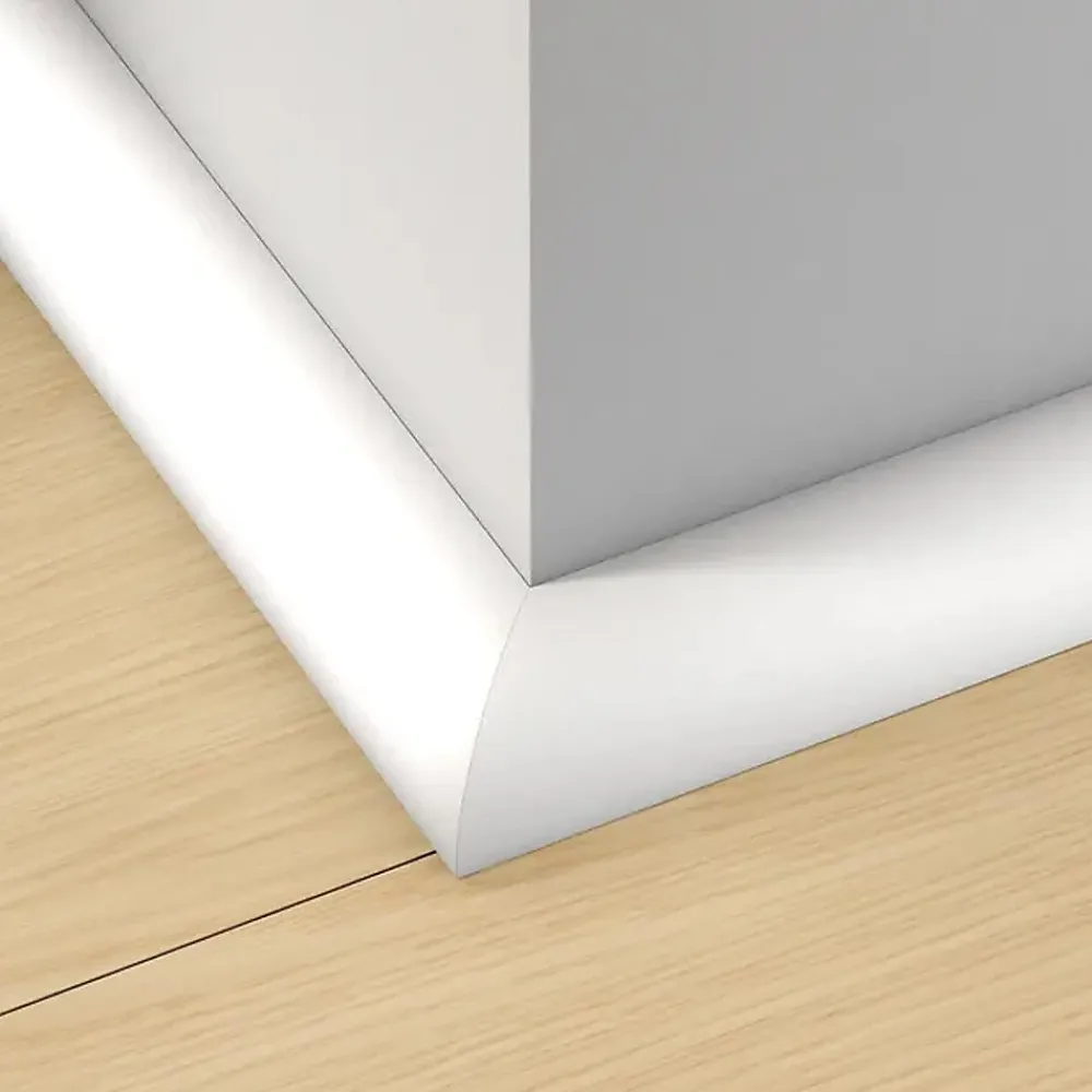 Monmobilierdesign Plinthe Pour Sol En Vinyle Et Pvc<Lot de 1 Quart de rond PVC 13 x 13 mm longueur 2 m Blanc