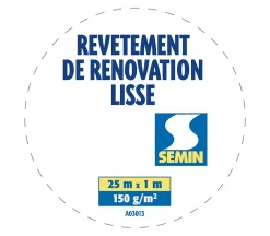 Semin Lot de 3 Revêtements de Rénovation Lisse à Peindre - Rouleau de 25 x 1 m- Fibre De Verre