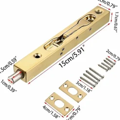 Deko Accesoire Pour Volet<Lot de 2 serrures de porte de 15 cm Serrure de sécurité dissimulée en acier inoxydable pour portes doubles en bois composite