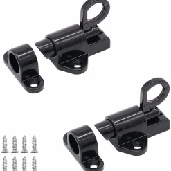 Deko Lot de 2 serrures de porte en aluminium, serrures de fenêtre, porte-fenêtre, anneau antivol, serrure de porte en aluminium- Accesoire Pour Volet