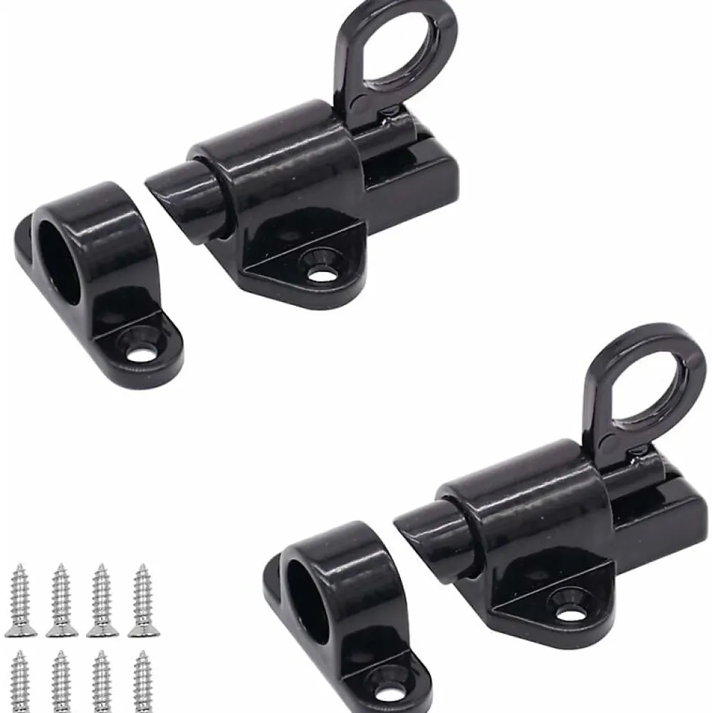 Deko Lot de 2 serrures de porte en aluminium, serrures de fenêtre, porte-fenêtre, anneau antivol, serrure de porte en aluminium- Accesoire Pour Volet