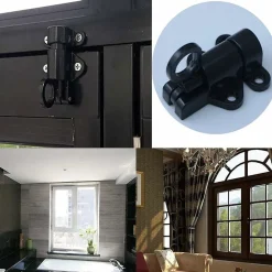 Deko Lot de 2 serrures de porte en aluminium, serrures de fenêtre, porte-fenêtre, anneau antivol, serrure de porte en aluminium- Accesoire Pour Volet