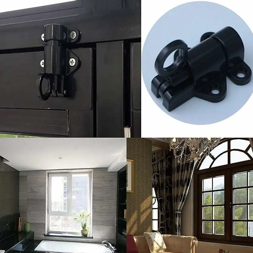 Deko Lot de 2 serrures de porte en aluminium, serrures de fenêtre, porte-fenêtre, anneau antivol, serrure de porte en aluminium- Accesoire Pour Volet