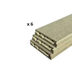 Wood&Sens Plinthe Bois|Plinthe Bois<Lot de 6 Surplinthes MDF Hydrofuge, L.2.44 m x H.13.1 cm, Ep.22 mm