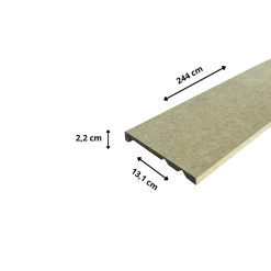 Wood&Sens Plinthe Bois|Plinthe Bois<Lot de 6 Surplinthes MDF Hydrofuge, L.2.44 m x H.13.1 cm, Ep.22 mm