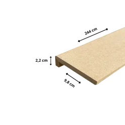 Wood&Sens Plinthe Bois|Plinthe Bois<Lot de 6 Surplinthes MDF, L.2.44 m x H.9.8 cm, Ep.22 mm