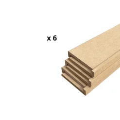 Wood&Sens Lot de 6 Surplinthes MDF, L.2.44 m x H.12.8 cm, Ep.22 mm- Plinthe Bois|Plinthe Bois