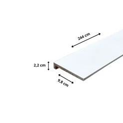Wood&Sens Lot de 6 Surplinthes MDF Prépeint Blanc, L.2.44 m x H.9.8 cm, Ep.22 mm- Plinthe Bois|Plinthe Bois