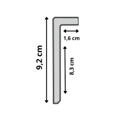 Wood&Sens Lot de 5 Surplinthes MDF Plaquées Chêne, L.2.23 m x H.9.2 cm, Ep.20 mm- Plinthe Bois|Plinthe Bois