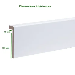 Forestea Moulure<Lot de 5 surplinthes MDF revêtues blanc 2400 x 110 x 19 mm
