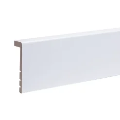 Forestea Lot de 6 surplinthes MDF revêtues blanc 2400 x 130 x 16 mm- Moulure