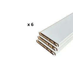 Wood&Sens Lot de 6 Surplinthes MDF Revêtues Blanc, L.2.40 m x l.13.1 cm, Ep.22 mm- Plinthe Bois|Plinthe Bois