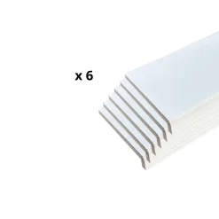 Wood&Sens Lot de 6 Surplinthes MDF Revêtues Blanc, L.2.40 m x H.9.8 cm, Ep.22 mm- Plinthe Bois|Plinthe Bois
