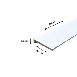 Wood&Sens Lot de 6 Surplinthes MDF Revêtues Blanc, L.2.40 m x H.9.8 cm, Ep.22 mm- Plinthe Bois|Plinthe Bois