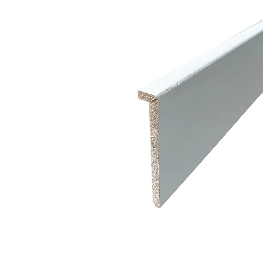 Wood&Sens Lot de 6 Surplinthes MDF Revêtues Blanc, L.2.40 m x H.9.8 cm, Ep.22 mm- Plinthe Bois|Plinthe Bois