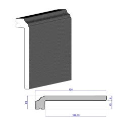 Wood&Sens Moulure<Lot de 8 Surplinthes Style Polymère, L.240 cm x H.12,4 cm, Ep.23 mm