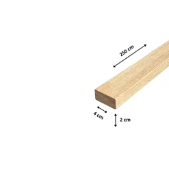 Wood&Sens Tasseau Bois<Lot de 10 Tasseaux Chêne Abouté, L.250 cm x l.2 cm, Ep.4 cm