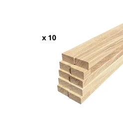 Wood&Sens Tasseau Bois<Lot de 10 Tasseaux Chêne Abouté, L.250 cm x l.2 cm, Ep.4 cm