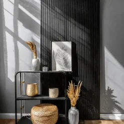 Wood&Sens Tasseau Bois<Lot de 15 Tasseaux Pin Abouté Peint Noir, L.250 cm x l.2 cm, Ep.4 cm