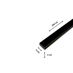 Wood&Sens Tasseau Bois<Lot de 15 Tasseaux Pin Abouté Peint Noir, L.250 cm x l.2 cm, Ep.4 cm