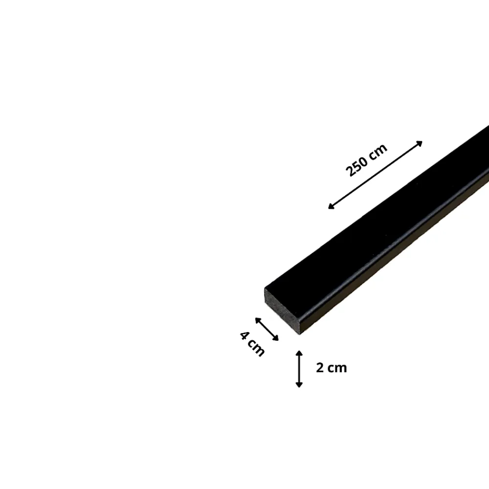 Wood&Sens Tasseau Bois<Lot de 15 Tasseaux Pin Abouté Peint Noir, L.250 cm x l.2 cm, Ep.4 cm
