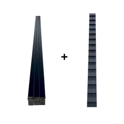Wood&Sens Tasseau Bois<Lot de 15 Tasseaux Pin Abouté Peint Noir, L.250 cm x l.2 cm, Ep.4 cm