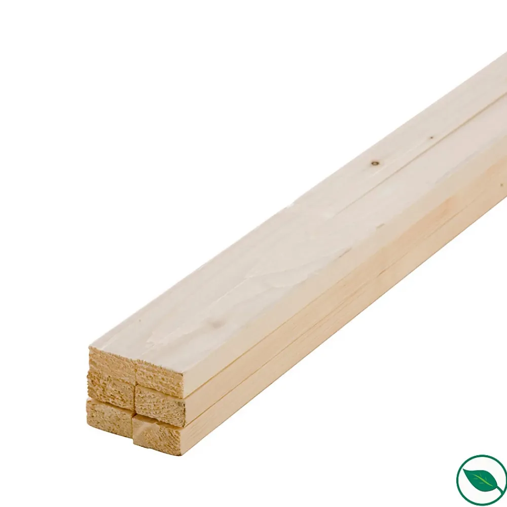 Forestea Lot de 6 tasseaux sapin rabotés 2400 x 34 x 18 mm- Tasseau Bois