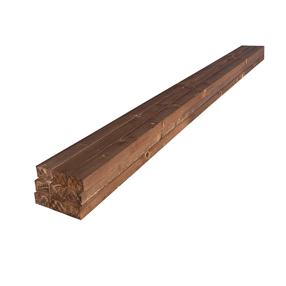 Wood&Sens Lot de 9 Tasseaux Sapin Traité marron, L.2,40 m x l.5,75 cm x Ep.35 mm- Tasseau Bois