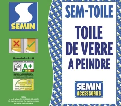 Semin Lot de 2 toiles de verre - motif maille - rouleau 25 x 1 m- Fibre De Verre