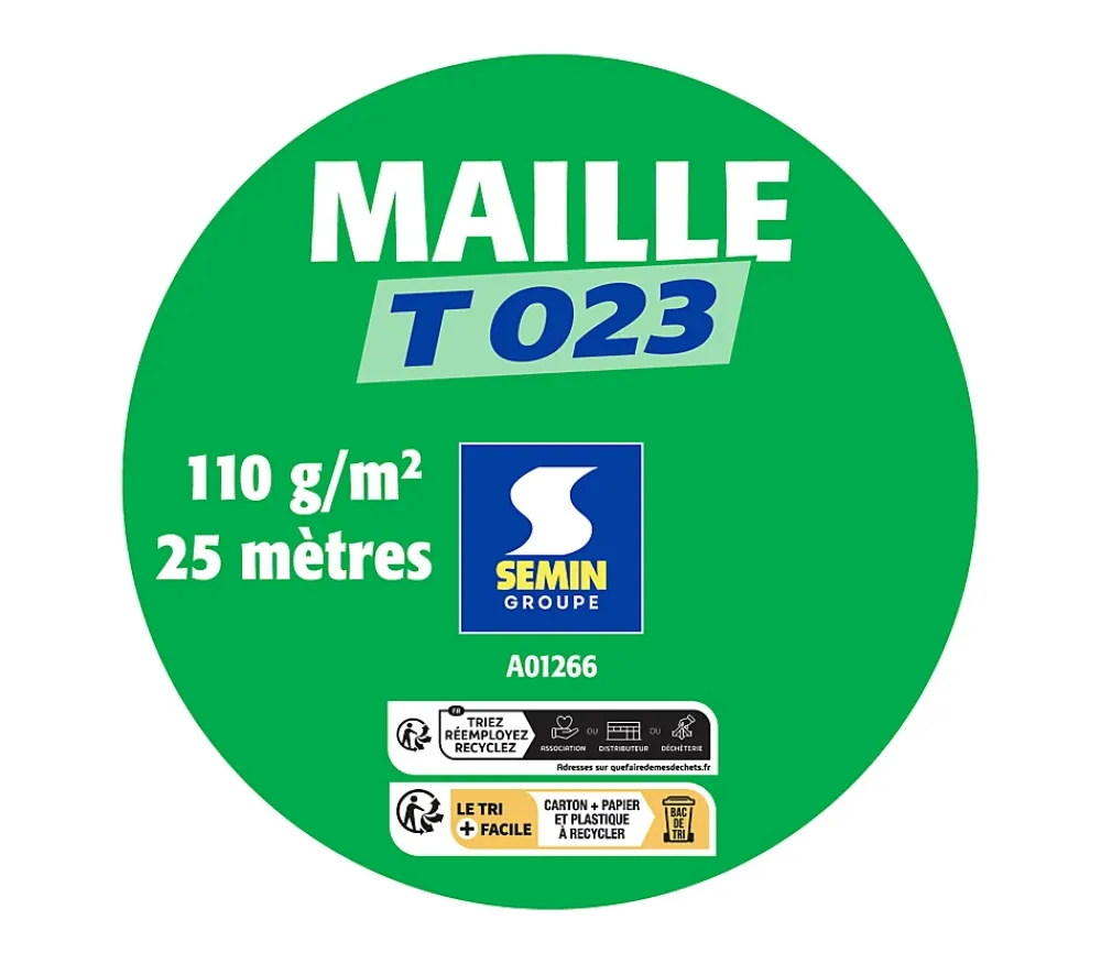 Semin Fibre De Verre<Lot de 3 toiles de verre - motif maille - rouleau 25 x 1 m