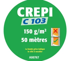 Semin Lot de 2 toiles de verre - motif crépi - rouleau 50 x 1 m- Fibre De Verre