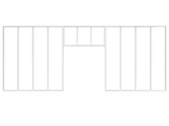 Vente-unique Verrière<Lot de 2 verrières atelier avec imposte en aluminium thermolaqué - 2 x L120 x H130 + L83 x H40 cm - Blanc - BAYVIEW