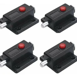 Deko Accesoire Pour Volet<Lot de 4 verrous de porte automatique à ressort avec bouton à ressort Noir