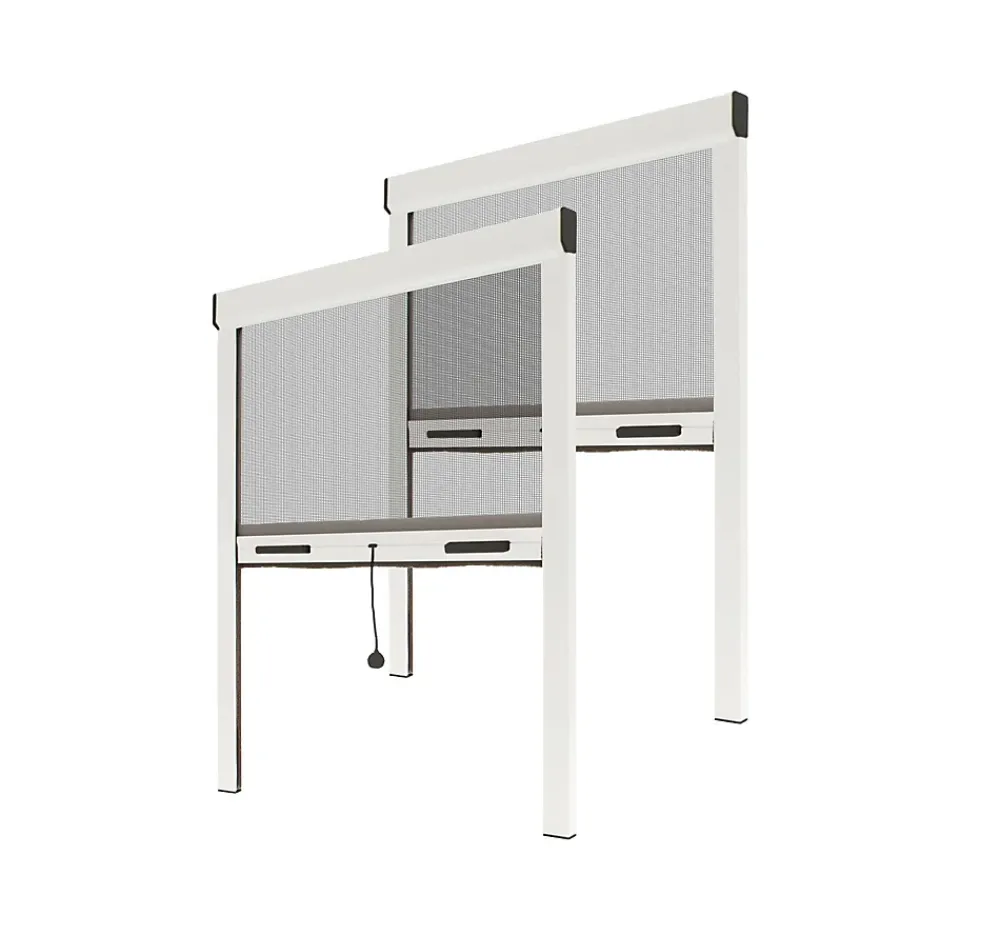 Avosdim Lot Stores Moustiquaire ALU recoupable - x2 - L125 x H160cm - Blanc- Moustiquaire Pour Fenêtre