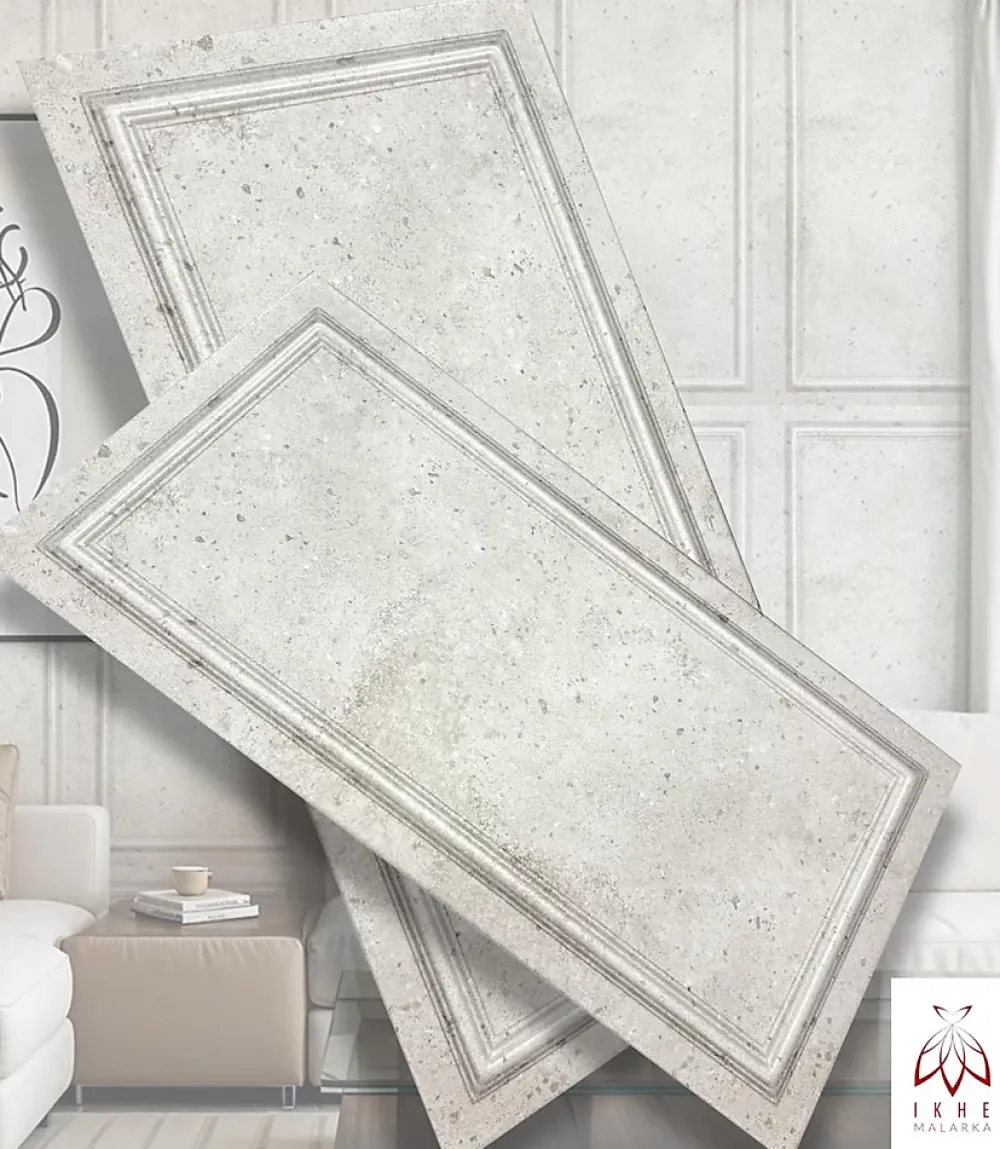 Ikhemalarka 6m2 12 pièces Panneau mural 3D XPS polystyrène 100x50 cm Noir or effet béton, style cadre mural & plafond classique 120XL- Panneau Mural Décoratif